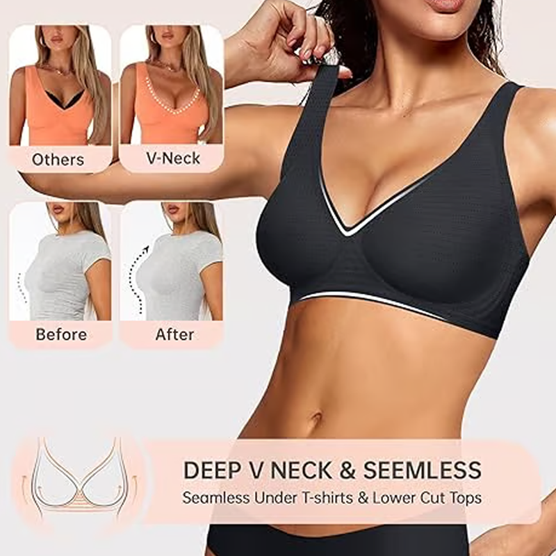 🍃Summer Hot Sale 50% OFF⏰Deep V Plunge Push-up Wirefree Seamless Jelly Bra