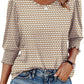 🔥Hot Sale 50% OFF💝✨Women Dressy Casual 3/4 Length Sleeve Blouses with Smocked Cuffs
