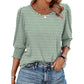 🔥Hot Sale 50% OFF💝✨Women Dressy Casual 3/4 Length Sleeve Blouses with Smocked Cuffs