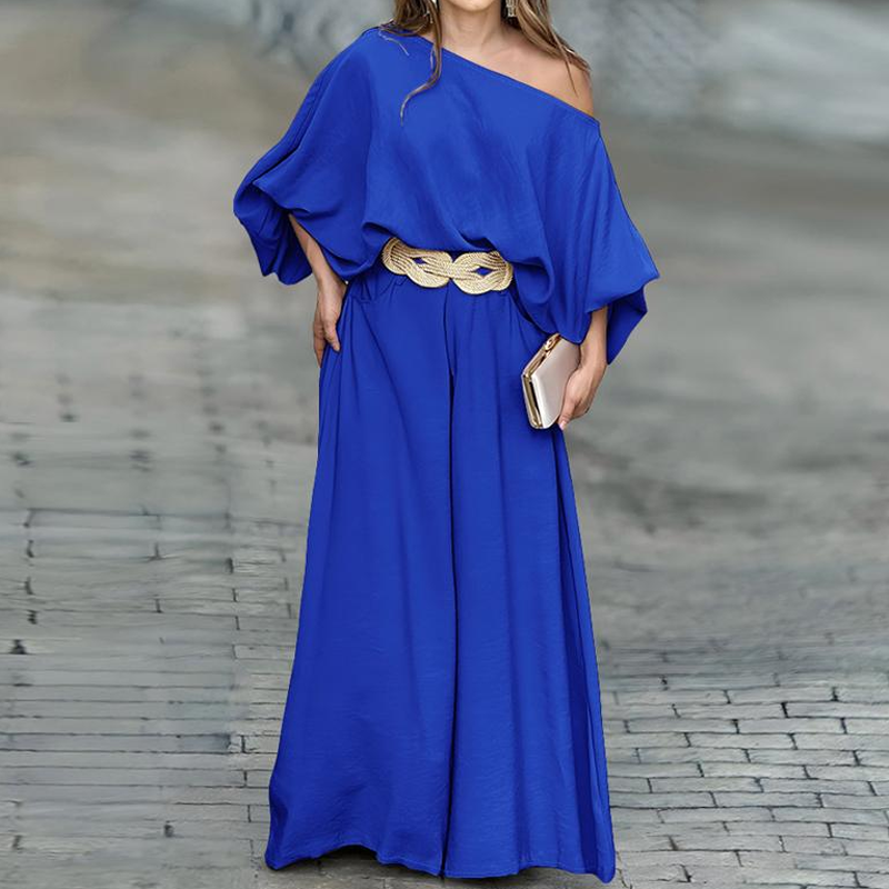 One-Shoulder Top & Wide-Leg Pants Set