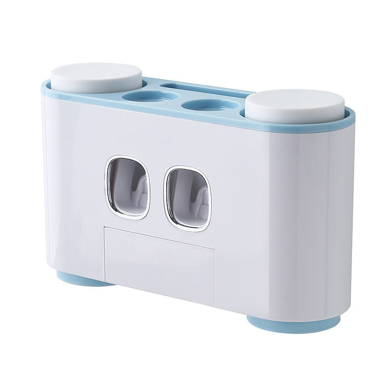No-Drill Wall-Mounted Toothpaste Dispenser & Toothbrush and Cup Holder