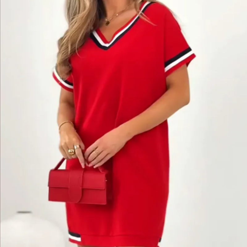 🔥New Product Discount🎞️ Women's Striped Splicing Dress – Retro Vibes, Modern Comfort