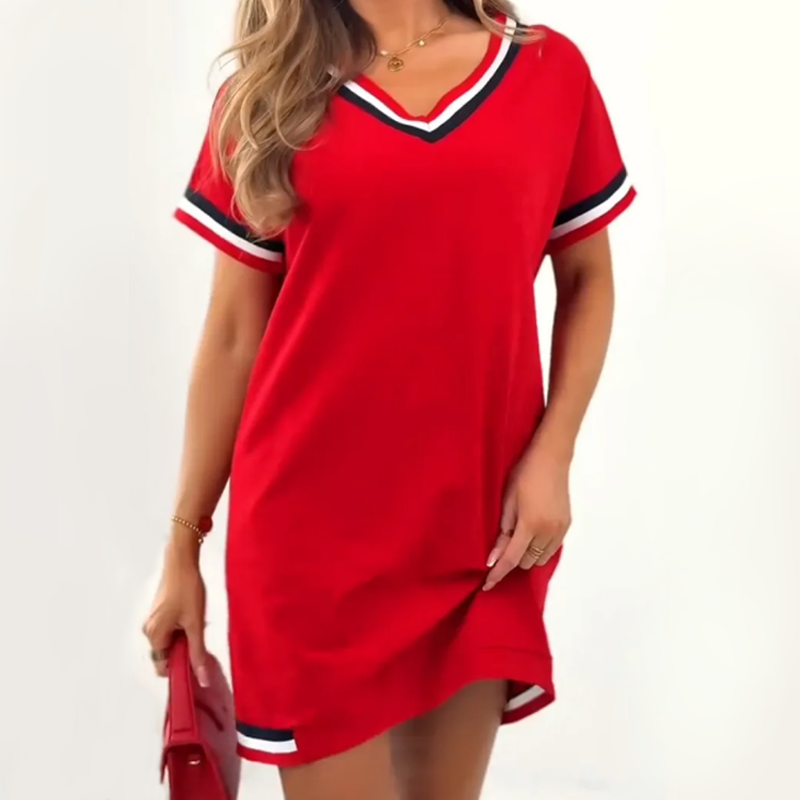 🔥New Product Discount🎞️ Women's Striped Splicing Dress – Retro Vibes, Modern Comfort