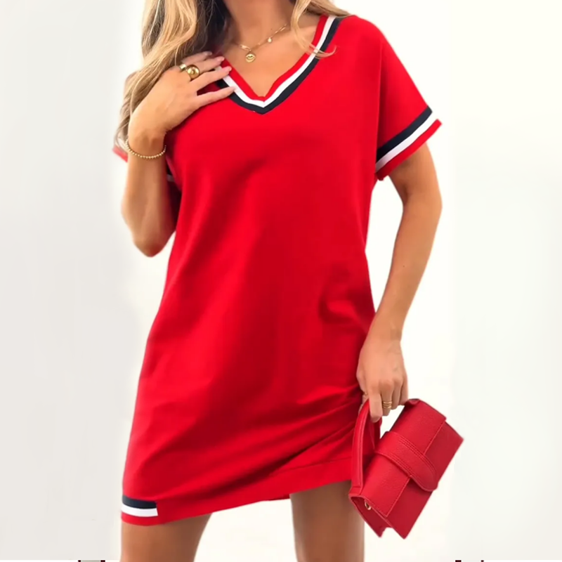 🔥New Product Discount🎞️ Women's Striped Splicing Dress – Retro Vibes, Modern Comfort