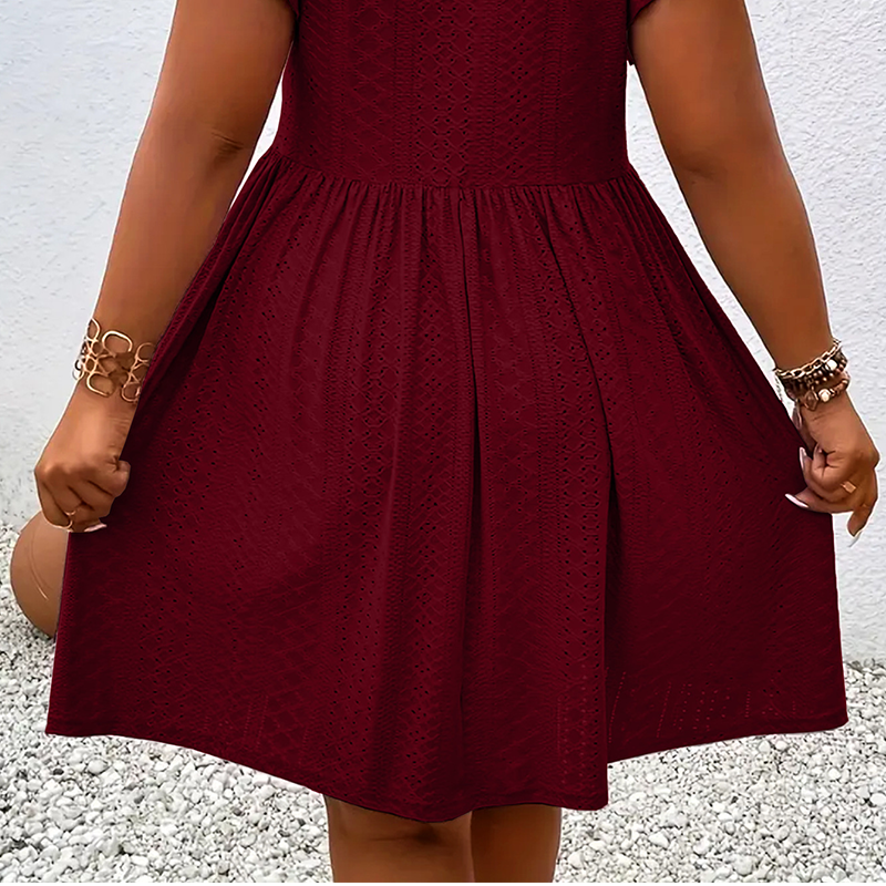 Women's V-Neck Ruffle Trim Dress
