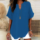 🌸Summer Hot Sale 53% OFF👕Fashion Loose Solid Color Short Sleeve Top