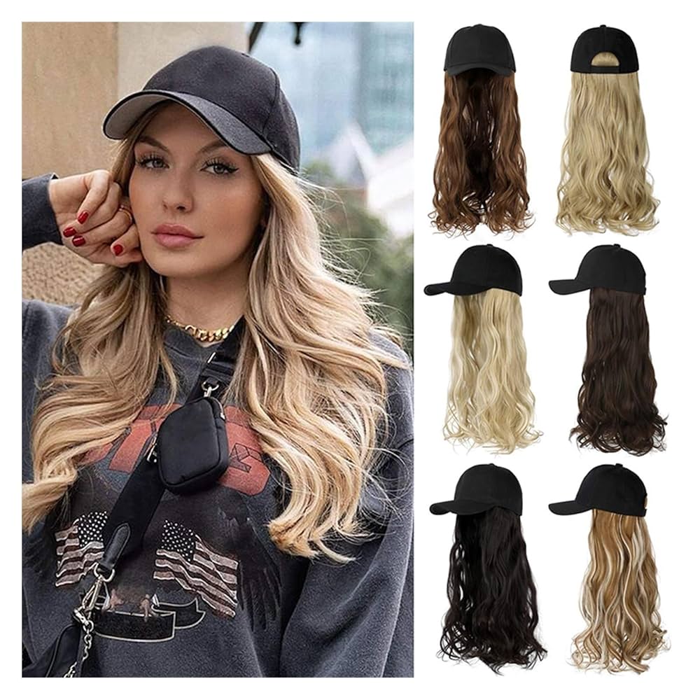 2-in-1 Curly Hair Baseball Cap Wig
