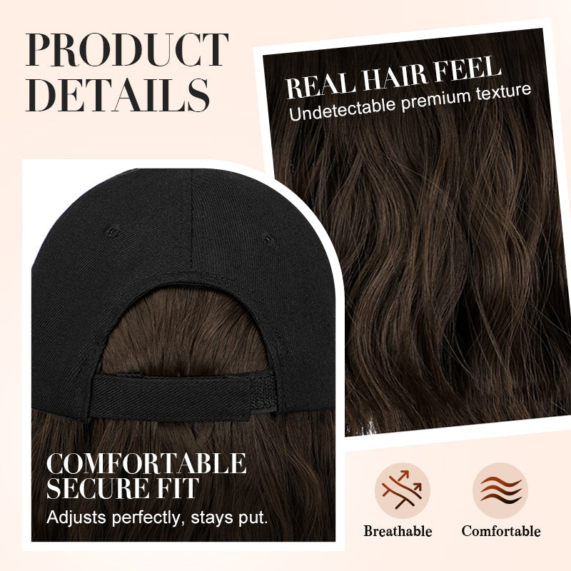2-in-1 Curly Hair Baseball Cap Wig
