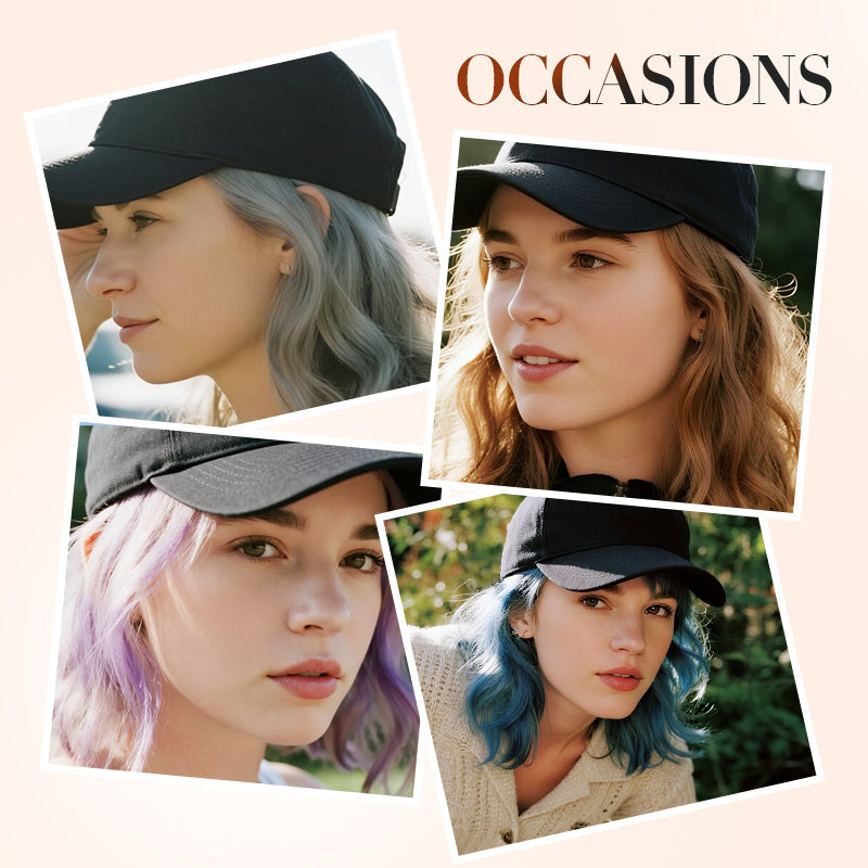 2-in-1 Curly Hair Baseball Cap Wig