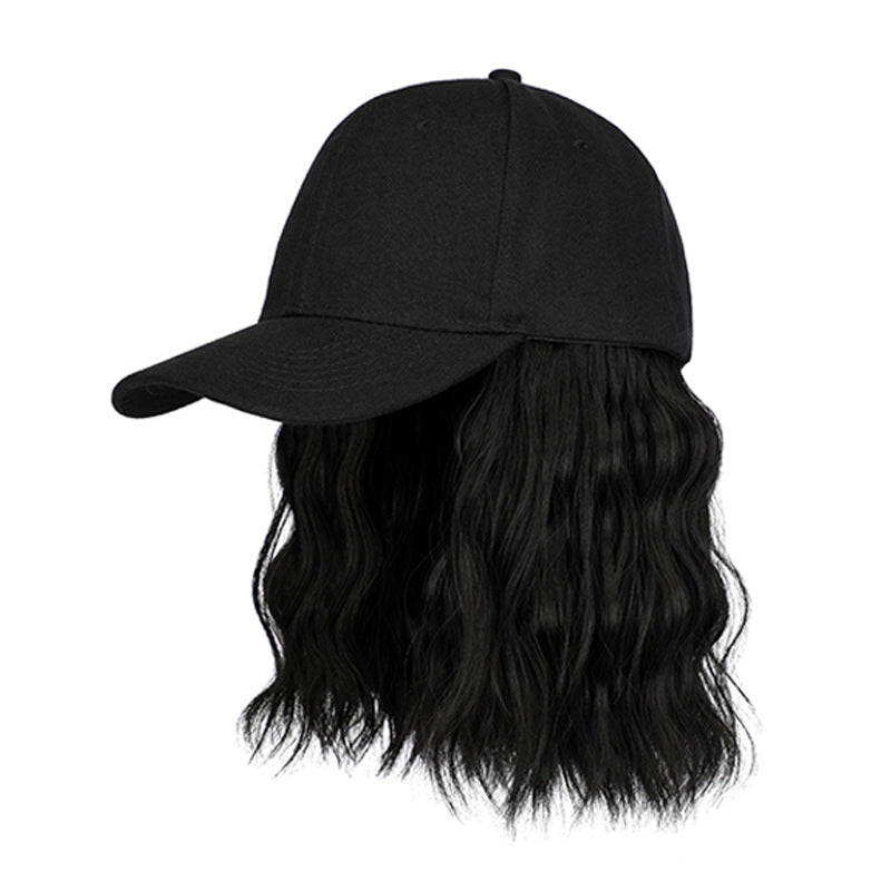 2-in-1 Curly Hair Baseball Cap Wig