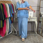 Women's Casual Top & Wide-Leg Pants Set