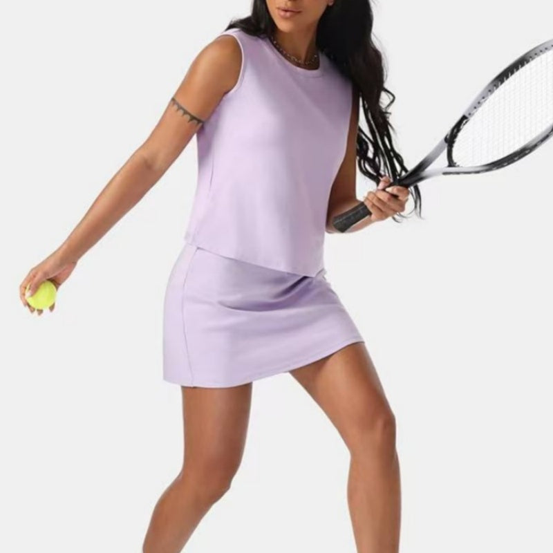 Women's Casual Sleeveless Top & Skirt Two-Piece Set