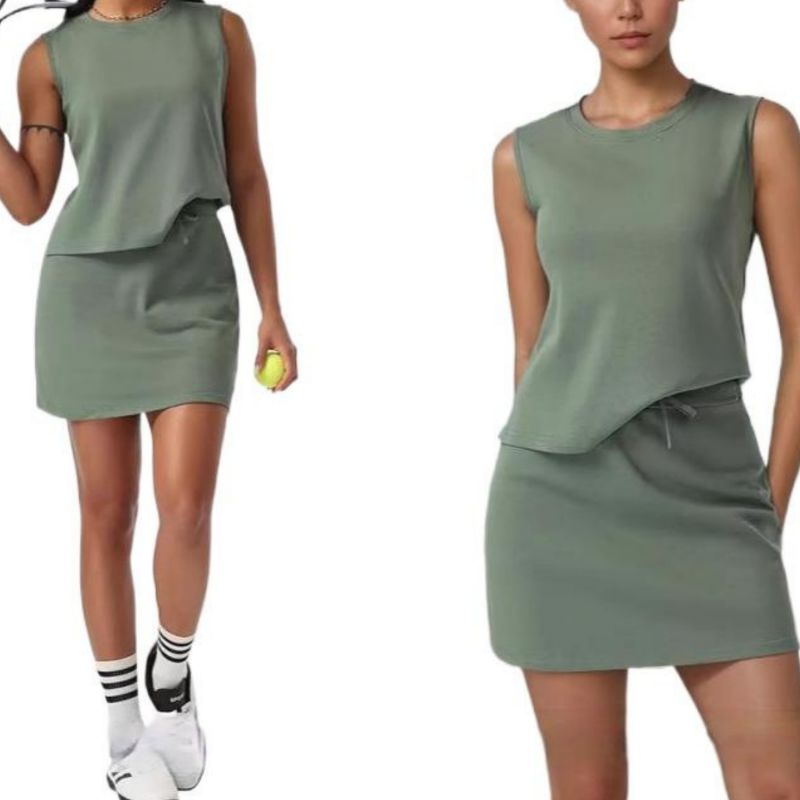 Women's Casual Sleeveless Top & Skirt Two-Piece Set