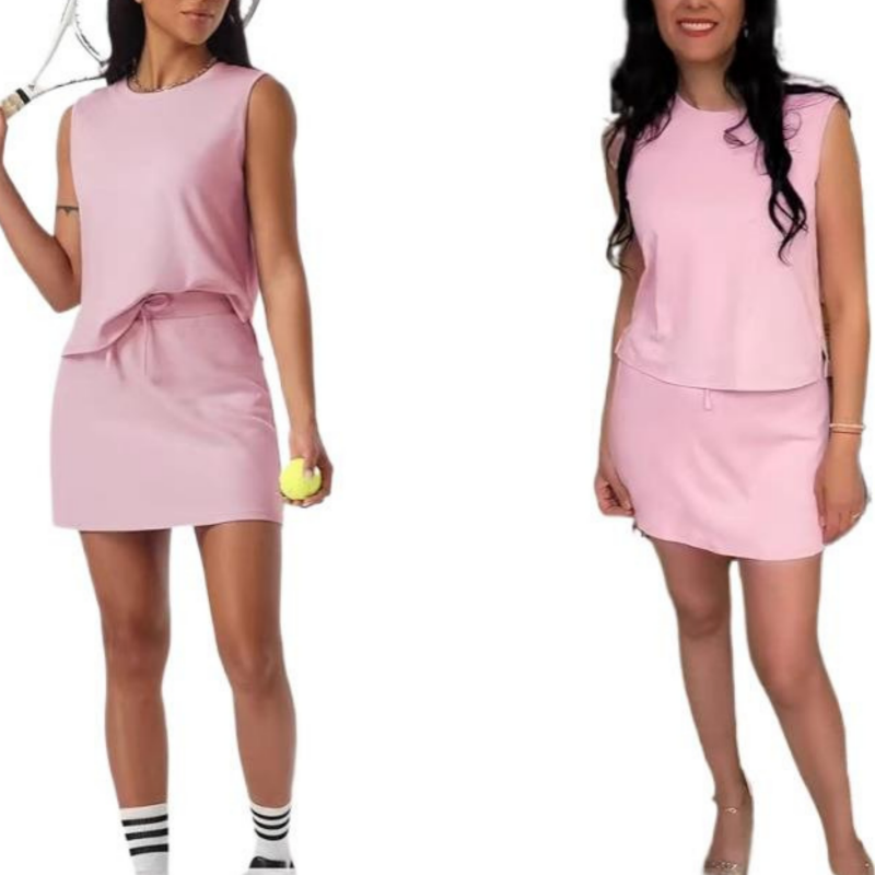 Women's Casual Sleeveless Top & Skirt Two-Piece Set