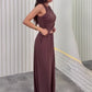 Women's Wrap Crop Top & Wide-Leg Pants Set
