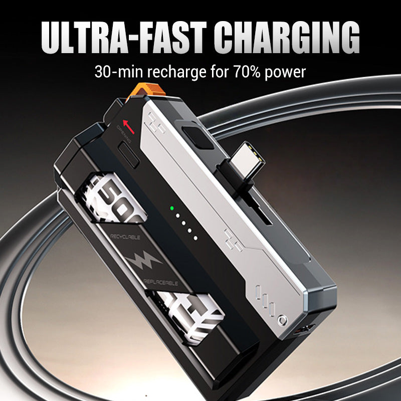 🔥NEW ARRIVAL LIMITED TIME OFFER🔥Portable Power Bank with Replaceable Battery