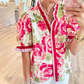 Women’s Casual Printed V-Neck Top
