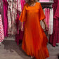 Flowy Flare Sleeve Pleated Dress