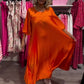 Flowy Flare Sleeve Pleated Dress