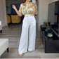 Round Neck Top & Wide Leg Pants Set