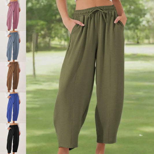 Women's Casual Wide-Leg Drawstring Pants