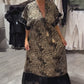 V-Neck Printed Ruffle Maxi Dress