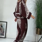 Women’s Loose Fit Top & Wide Leg Pants Ethnic Print Set