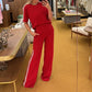 Side Stripes Top Wide Leg Pants 2-Piece Set