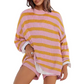 Casual Striped Long-Sleeve Top & Pants Set