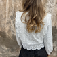 Women's Casual Lace Trim Lapel Top