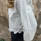 Women's Casual Lace Trim Lapel Top