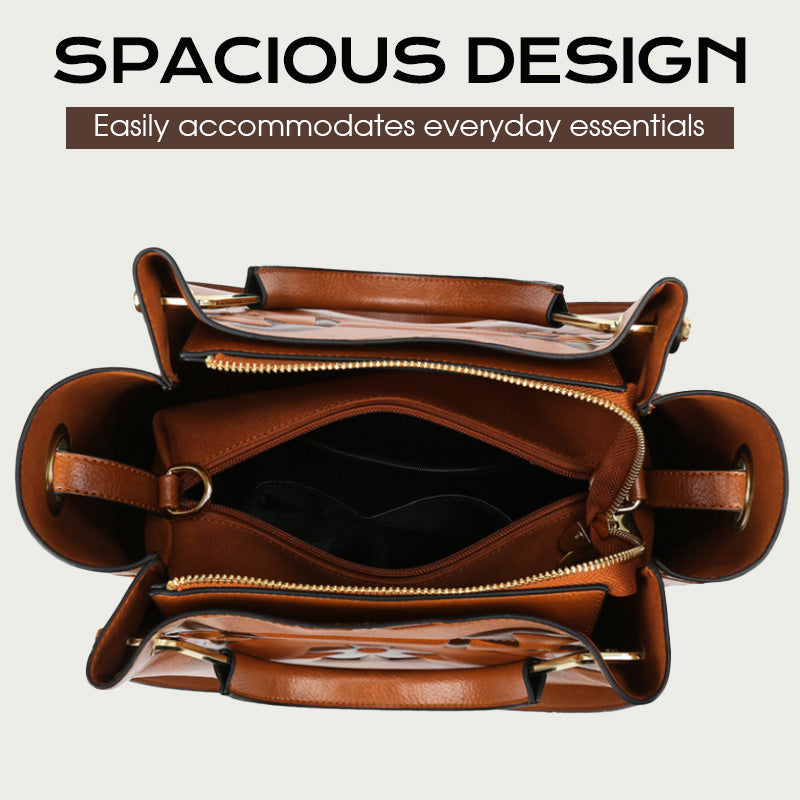 Large-Capacity Vintage Embossed Bucket Bag