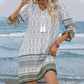 Boho Floral Print Dress - Tassel Tie Neck & 3/4 Long Sleeve