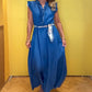 Women's Ruffled V-Neck Sleeveless Dress