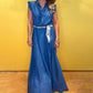 Women's Ruffled V-Neck Sleeveless Dress