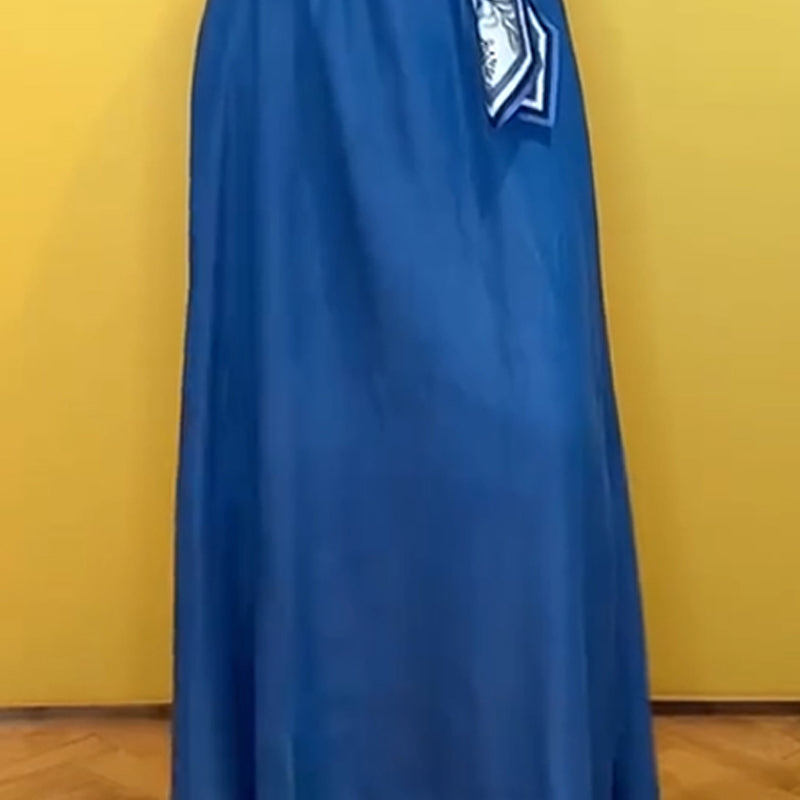 Women's Ruffled V-Neck Sleeveless Dress