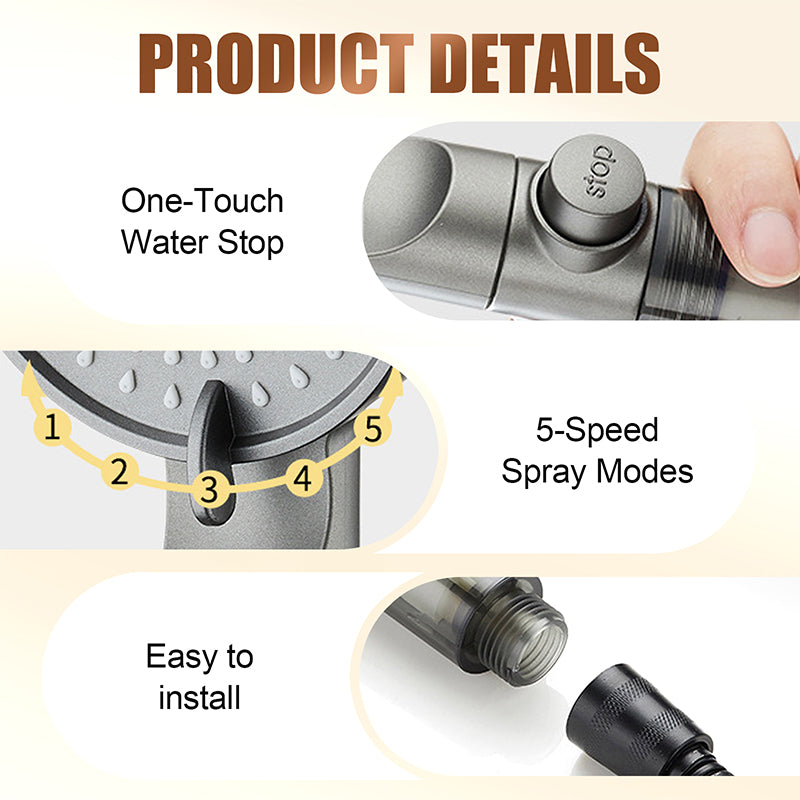 Powerful High-Flow Pressure Boost Shower Head