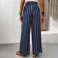 Women's High-Waisted Striped Wide-Leg Pants