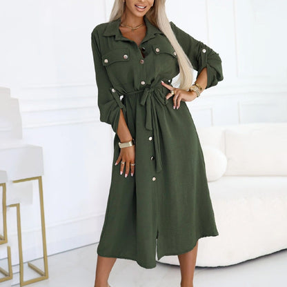 Women’s Long Sleeve Fashion Shirt Dress