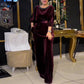 Round Neck Rhinestone Top & Wide-Leg Pants 2-Piece Set