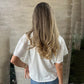 Women's Lace Detail Short Sleeve Top