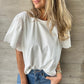 Women's Lace Detail Short Sleeve Top