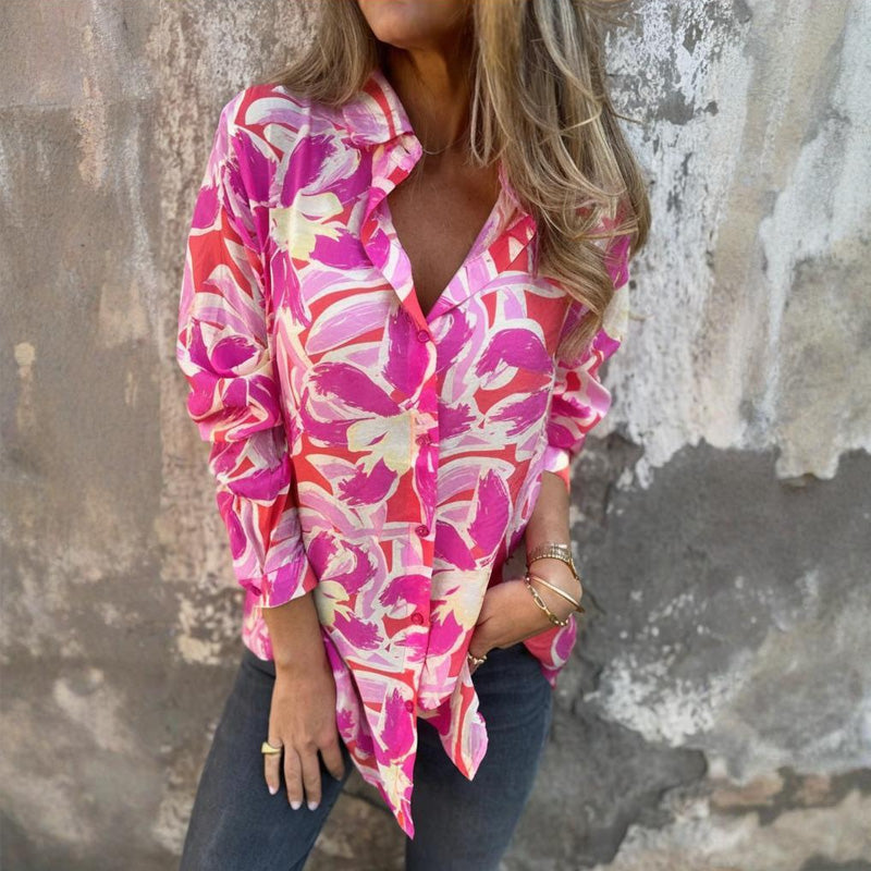 🌈Artistic Floral Shirt - Classic Collar & Loose Fit