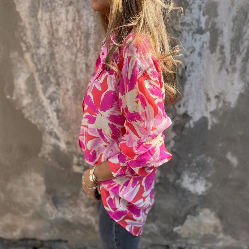 🌈Artistic Floral Shirt - Classic Collar & Loose Fit