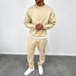 Men’s Solid Color Top & High Waist Jogger Pants 2-Piece Set
