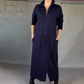 Women's Elegant Long Sleeve Drawstring Waist Dress