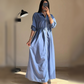 Long-Sleeve Zip-Up Dress with Waist Cinching