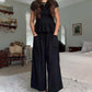 💜 LAST DAY PROMOTION - 50%OFF 💜 Women’s Pleated Top & Wide-Leg Pants Set