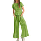 💜 LAST DAY PROMOTION - 50%OFF 💜 Women’s Pleated Top & Wide-Leg Pants Set