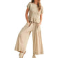 💜 LAST DAY PROMOTION - 50%OFF 💜 Women’s Pleated Top & Wide-Leg Pants Set